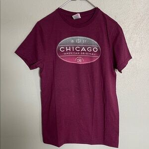 Chicago American Original Graphic Tee Burgundy Short Sleeve Delta Soft Sz M
